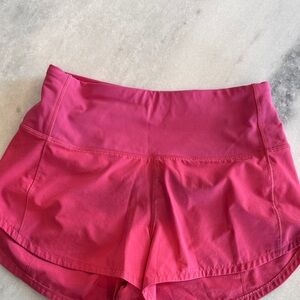 Pink lululemon speed ups high rise 2.5” inseam